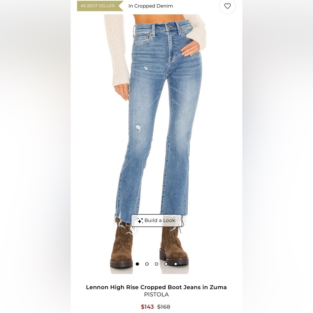 PISTOLA Lennon High Rise Cropped Boot Jeans in Zuma